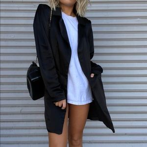 Satin blazer with slight shoulder pads